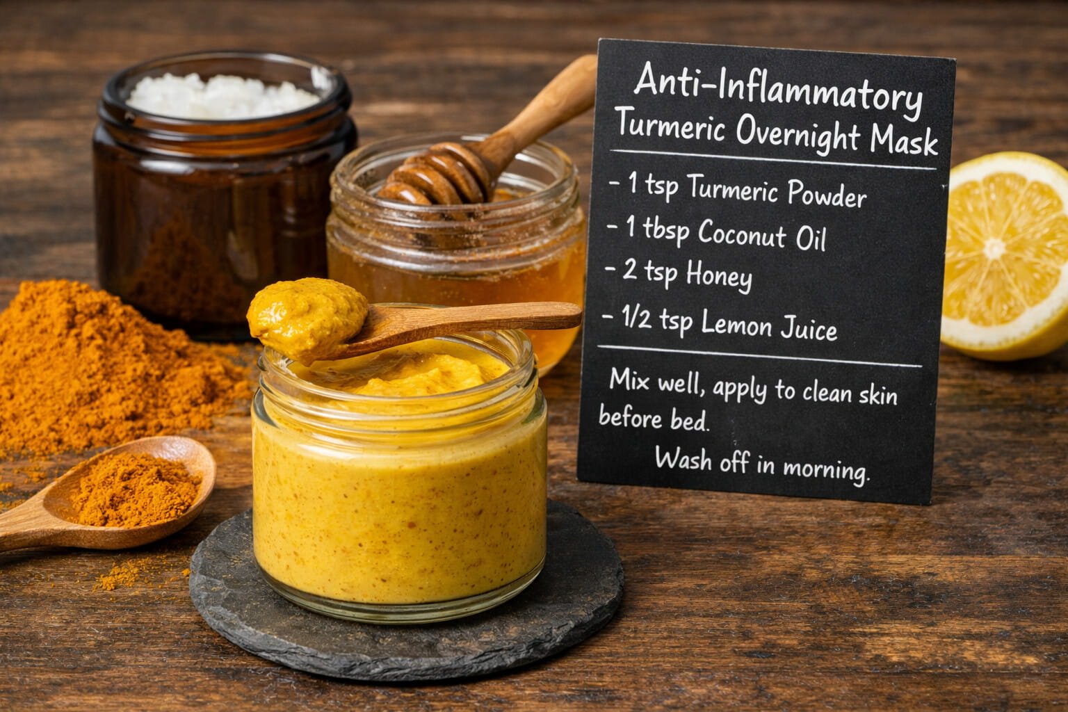 Anti-inflammatory turmeric coconut overnight mask