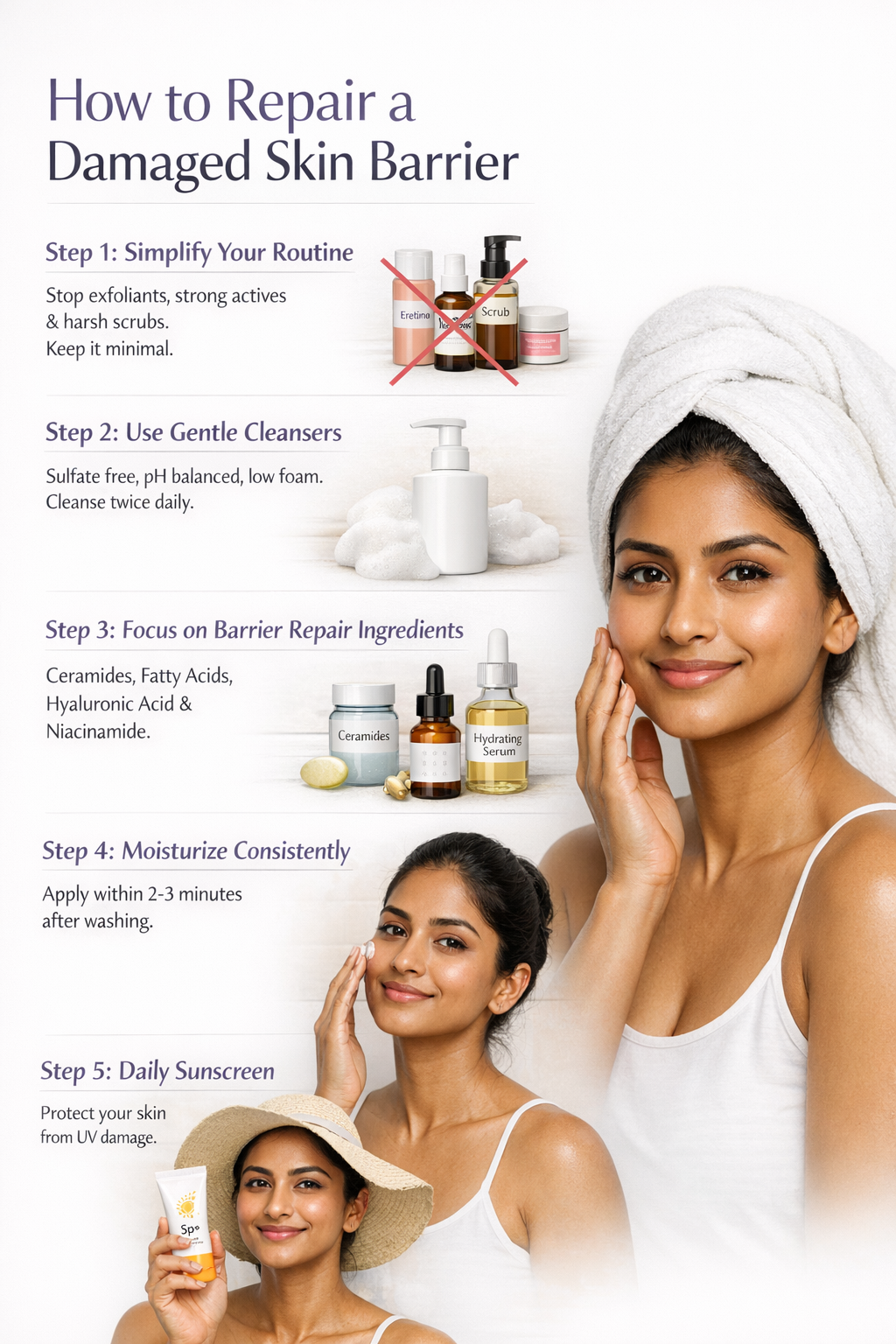 Gentle skincare routine